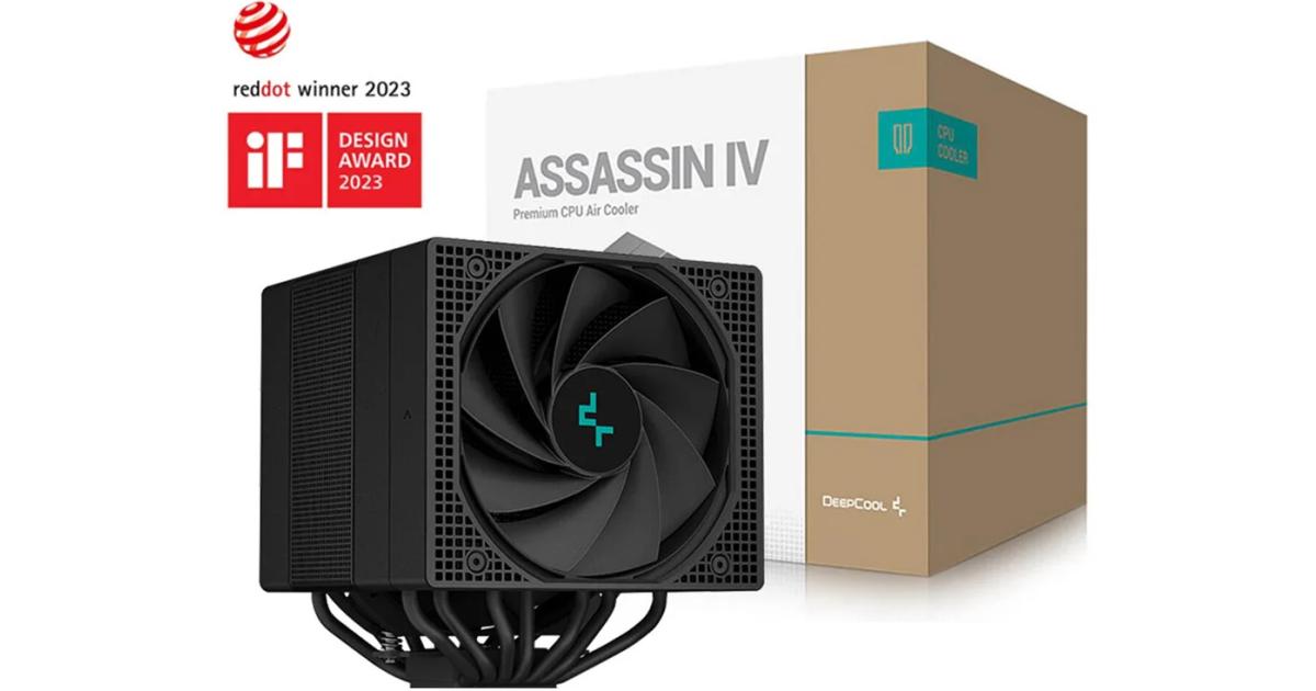 DeepCool Assassin IV Premium Air Cooler 7 Heat Pipes Dual-Tower 1700RPM 140/120mm FDB Fans PWM 100% 280w TDP For Intel & AMD , Black