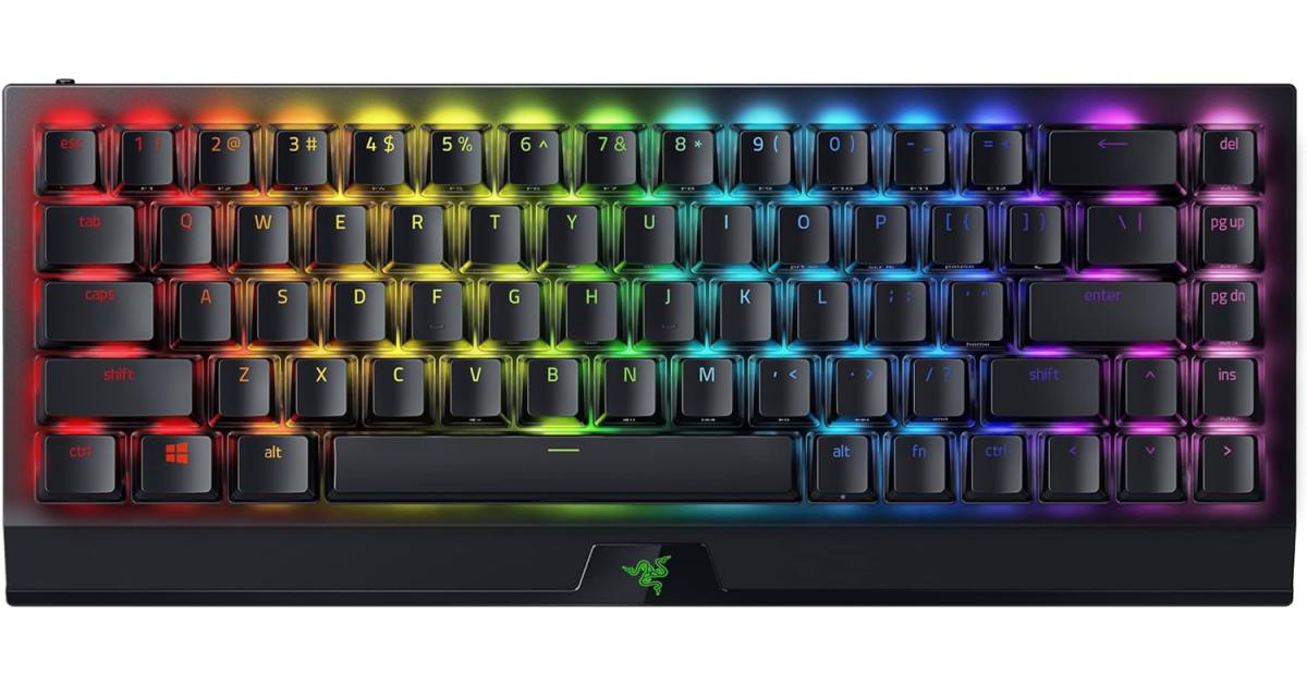 Razer BlackWidow V3 Mini HyperSpeed 65% Wireless Mechanical Yellow Switches Phantom Pudding Keycaps up to 200Hrs Battery Life