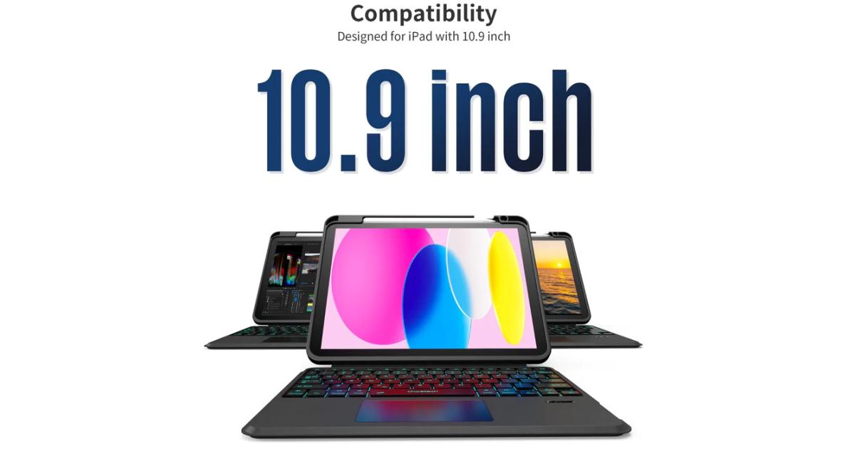 كيبورد لاسلكي Choetech BH-017 Case for iPad 10.9" Arabic / English Layout (Black)