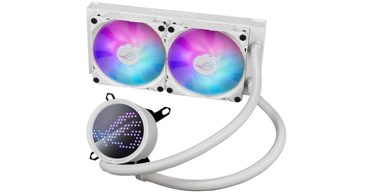 ASUS ROG RYUO III 240 ARGB AIO Liquid Cooler 240mm For Intel & AMD 2x 120mm ARGB Fans & Anime Matrix™ LED Display - White