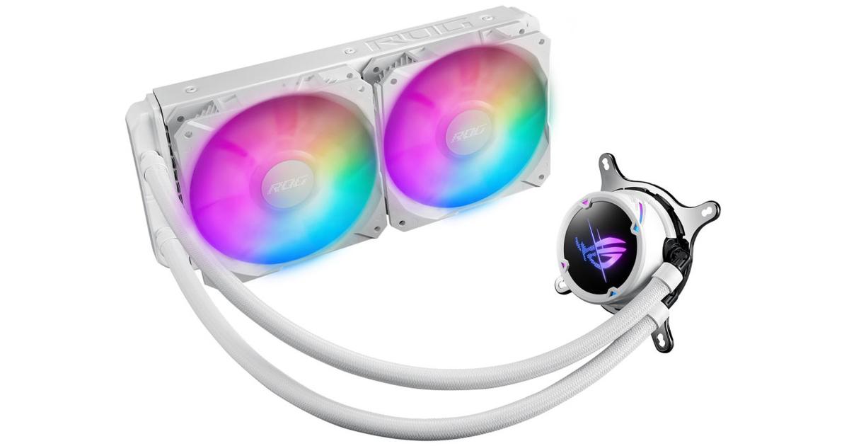 ASUS ROG Strix LC II 240 ARGB AIO Liquid Cooler 240mm Support Intel & AMD 2x 120mm 4-pin PWM Addressable RGB Fans - White