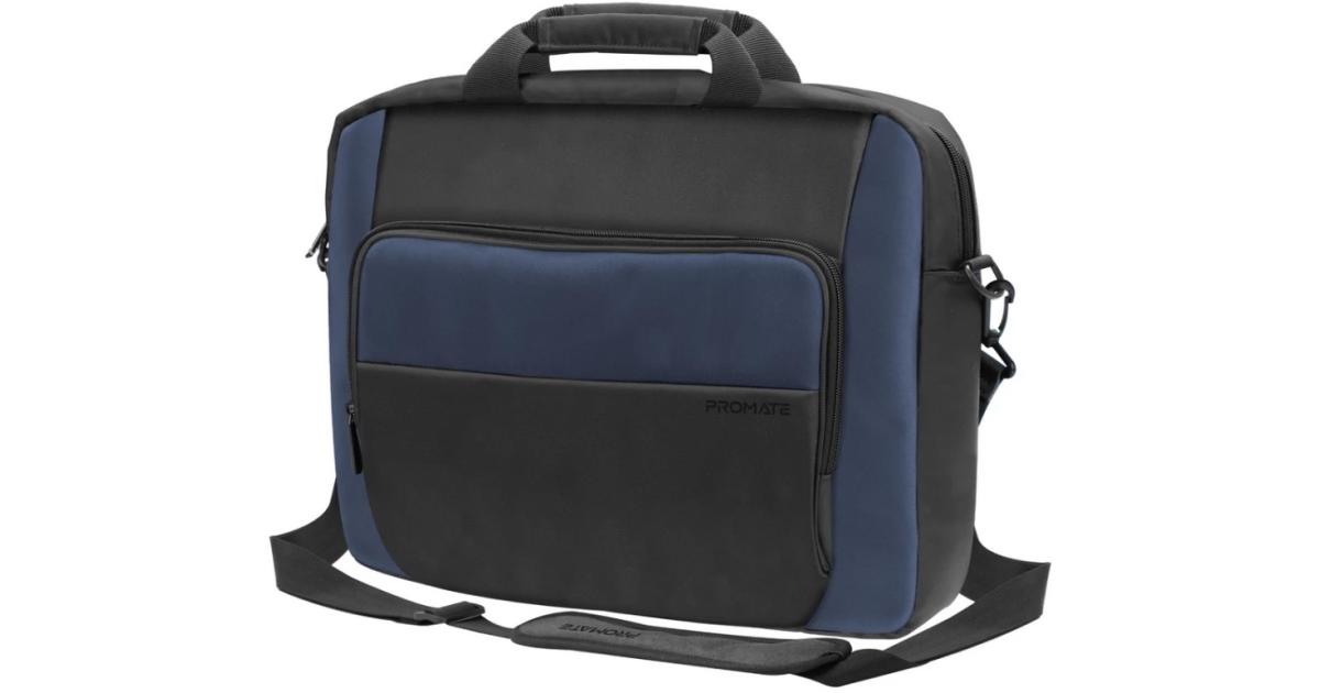 Promate Limber Premium Lightweight Messenger Bag for Laptops up to 15.6” with Front Storage Zipper