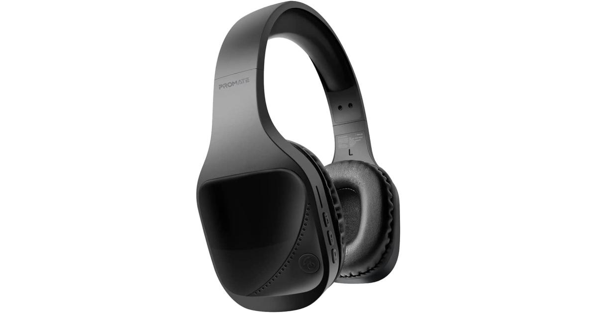 Promate NOVA Wire & Wireless Hi-Fi Stereo w/ MicroSD FM Radio AUX Port Noise Isolation Built-in Mic & On-Ear Control - Black