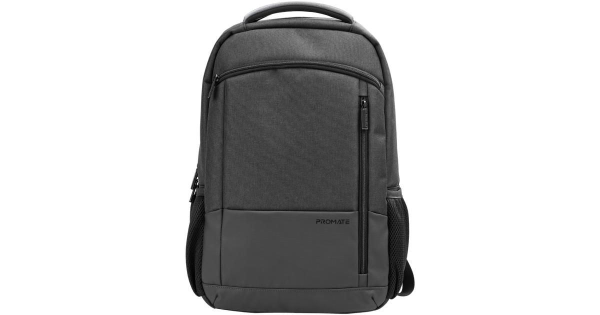 لابتوب Promate Satchel Travel Backpack Premium Sleek Lightweight Water-Resistance & Secure Zippers for 15.6" Laptops - Black