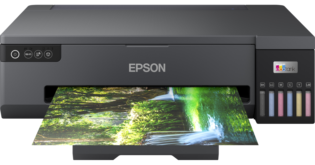 طابعة EPSON EcoTank L18050 Ink , 6 Color Dye Based Inks, A3+ Borderless Photo Printing, Print Speed Appx 27 sec* (4R) / 65 sec* (A4), CD/DVD/PVC/ID Card Printing, WiFi Direct, Black