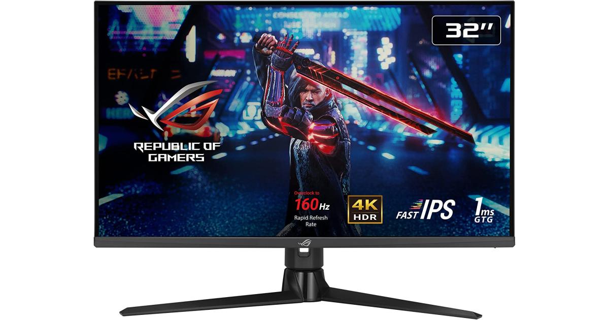 ASUS XG32UQ ROG Strix 32” 4K Fast IPS HDMI 2.1 DSC 160Hz 1ms HDR600 G-SYNC Compatible & FreeSync Premium Pro Variable Overdrive