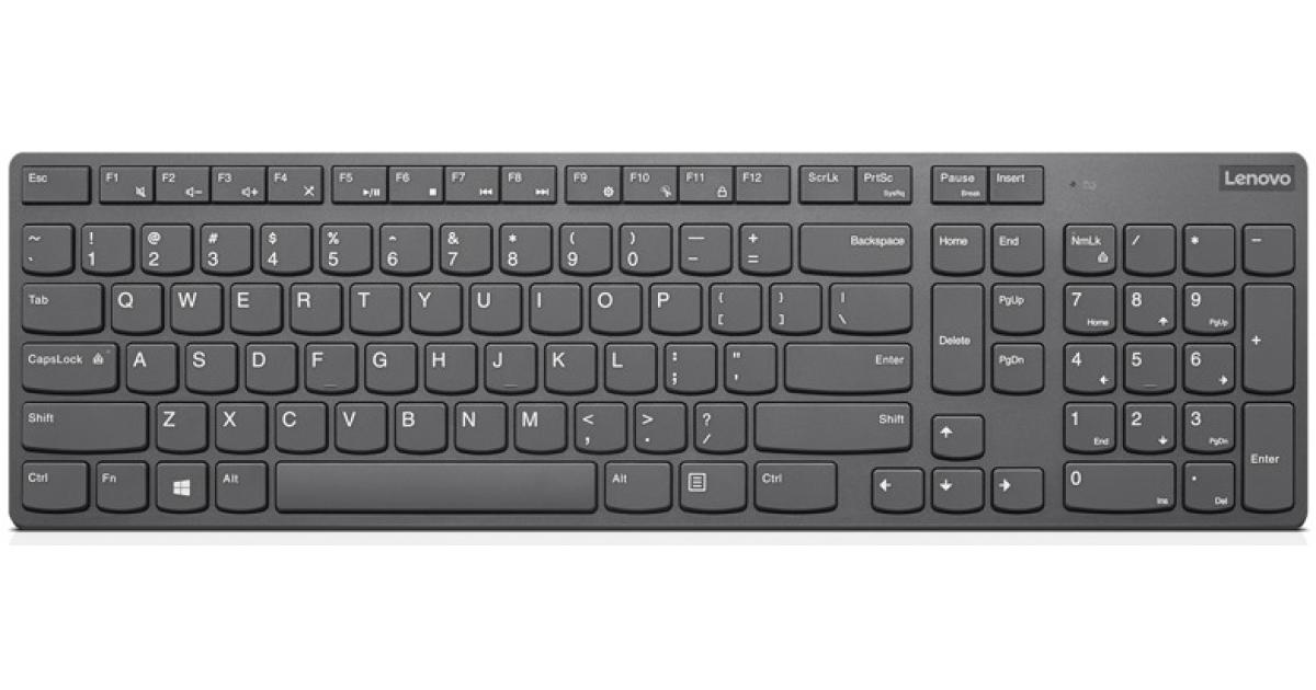 كيبورد Lenovo Professional Slim II Wireless & Bluetooth Rechargeable Arabic / English Layout - Grey