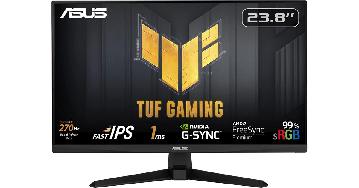 ASUS TUF VG249QM1A 24" Fast IPS Full HD 270Hz 1ms Extreme Low Motion Blur 99% sRGB G-Sync Compatible w/ Speakers
