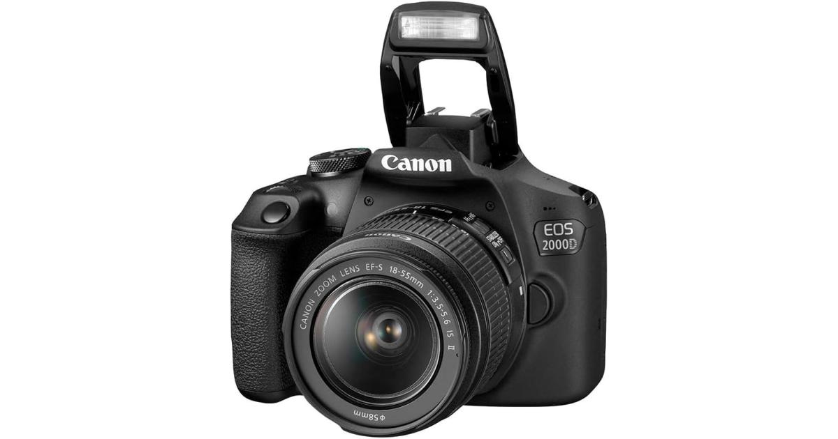 Canon EOS 2000D 24.2 MP DSLR Camera With EF-S 18-55 mm f/3.5-5.6 is II Lens - Black