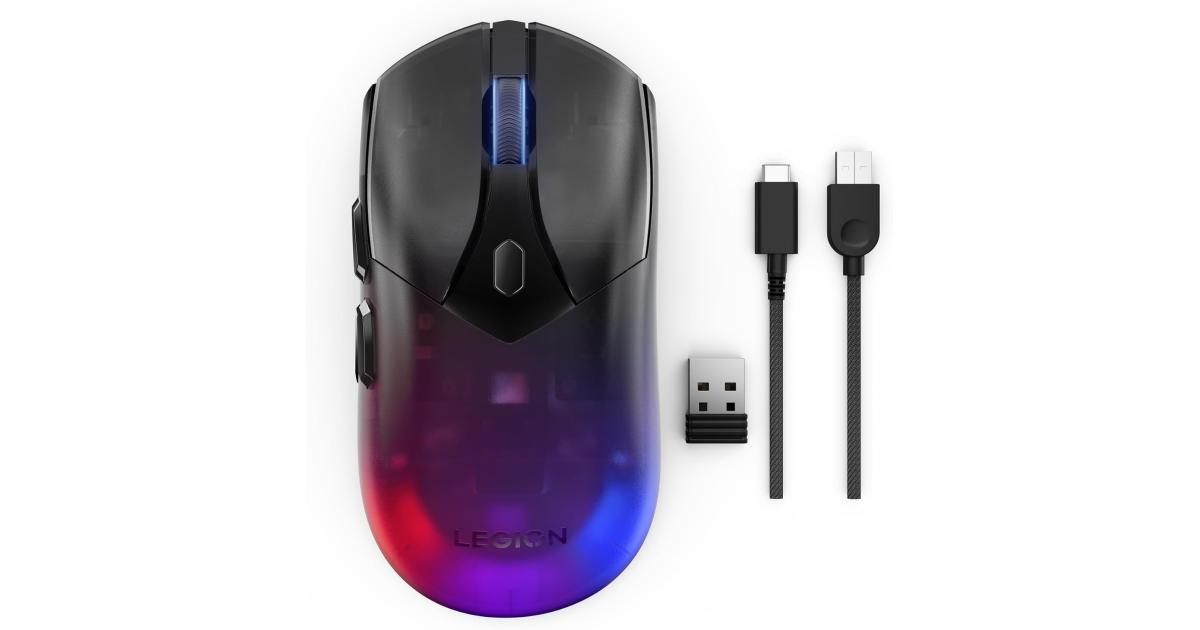 ماوس Lenovo Legion M410 Wire & Wireless RGB 6 Button Palm Grip 16,000 DPI 53 Hour Rechargeable Battery 2-Zone RGB Lighting NVIDIA Reflex Compatible