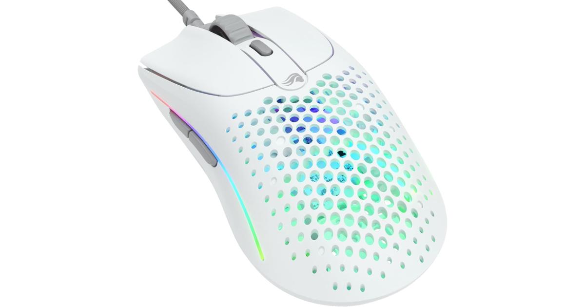 Glorious Model O 2 Wired 59g Ultralight FPS 26,000 DPI Motion Sync 80M Click Rated Switches 6 Programmable Buttons Ambidextrous RGB - Matte White