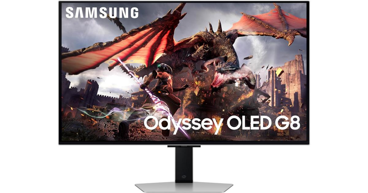 SAMSUNG Odyssey OLED G8 32" (G80SD) 4K UHD Smart 240Hz 0.03ms HDR10 G-Sync Compatible Glare-Free Display Gaming Hub Sleek Metal Design - Black