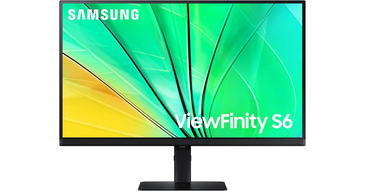 SAMSUNG 27" ViewFinity S6 (S60D) IPS QHD 2K 100Hz HDR10 Height Adjustable Stand w/ HDMI, DisplayPort, USB-A - Black