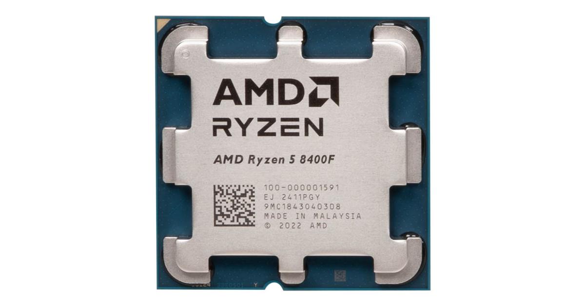 معالج كمبيوتر مكتبي AMD RYZEN 5 8400F 6-Core 4.2GHz (4.7 GHz Max Boost) 22MB Cache AM5 w/o Graphic Card - Tray