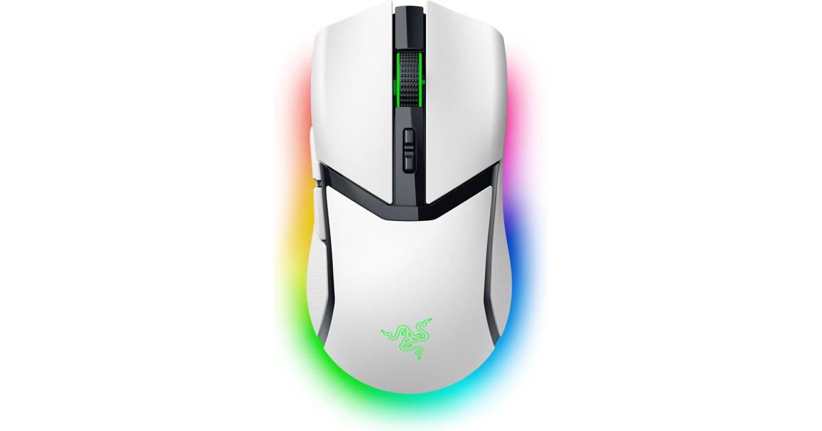 Razer Cobra Pro Wireless 10 Customizable Controls 30K Optical Sensor Gen-3 Switches 2.4GHz Bluetooth & USB Type C up to 170 Hr Battery - White