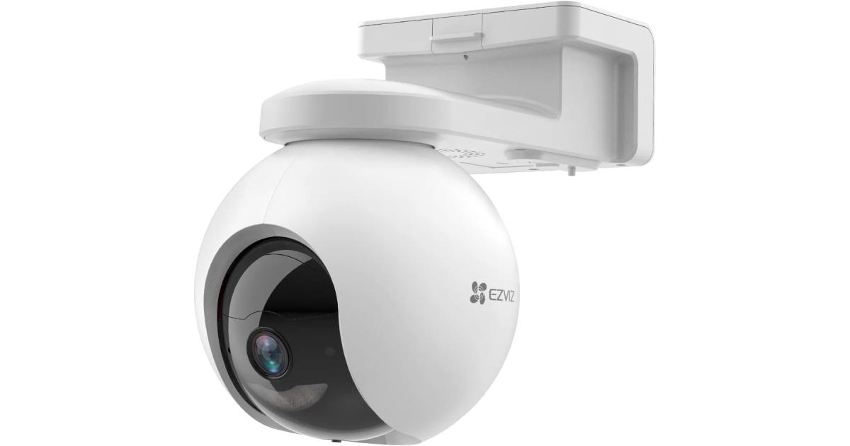 كاميرا أمان EZVIZ CS-HB8 بدقة 4 ميجابكسل، كاميرا واي فاي خارجية 2K+ مع بطارية، التحدث في اتجاهين، رؤية ليلية ملونة، مقاومة للماء، تتبع تلقائي، كشف ذكي للحركة البشرية، عرض 360 درجة، تعمل مع اللوحة الشمسية وأليكسا
