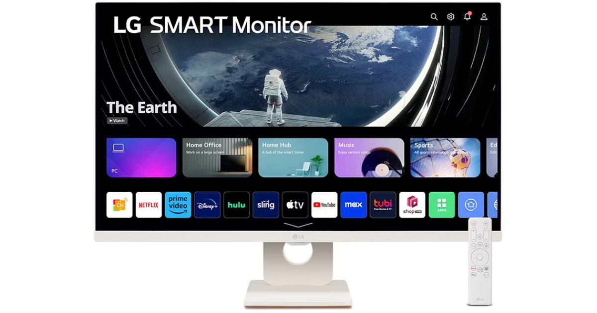 LG 27U511SA (2024) 27" Smart IPS Full HD 100Hz sRGB 99% webOS 23 HDR10 Airplay 2 Screen Share Bluetooth 5Wx2 Stereo SpeakerTilt Stand HDMI & USB - White