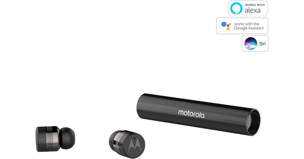 سماعات Motorola Lifestyle VerveBuds 300 Wireless Bluetooth In-Ear 10 Hours Playtime Alexa, Google and Siri compatible - Black