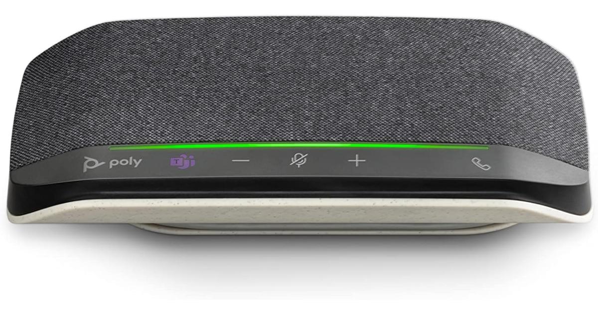 Poly Sync 10 USB SpeakerPhone Two-in-One Portable Speaker for Audio/Video Conference Calls & Music USB Powered Dual-Mic Works with Teams, Zoom, Google