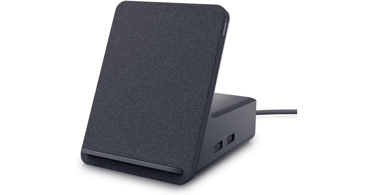 شاشة Dell Dual Charge Dock HD22Q Fabric Wrapped Charging Stand Type-C Connector Qi Enabled Charging Dual w/ HDMI 2.1 Support 120Hz