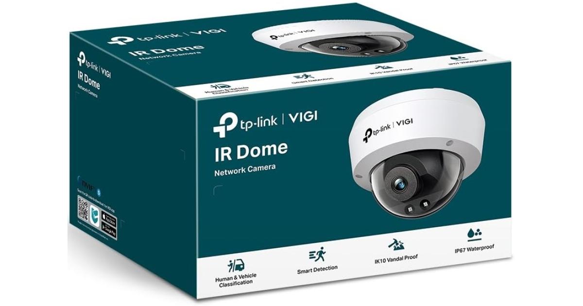 TP-Link VIGI C240I 4MP IR Dome Network Camera Human & Vehicle Classification IK10 Vandal-Proof & IP67 Waterproof H.265+ POE