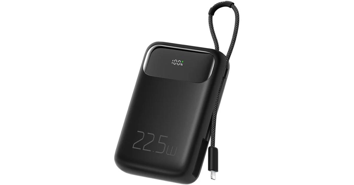 باور بنك (شاحن متنقل) MCDODO MC-325 10000mAh PD 22.5W Built-in Lightning Cable