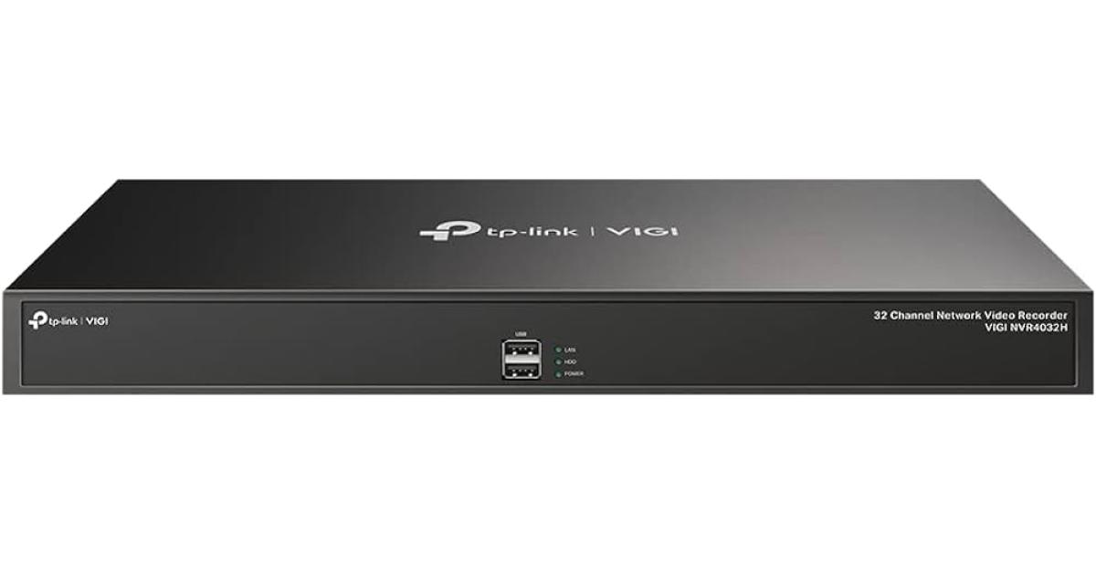 TP-Link VIGI NVR 4032H 32-Channel Network Video Recorder 16ch (2MP) / 8ch (4MP) 320Mbps Bandwidth up to 4x HDD 40TB HDMI & VGA