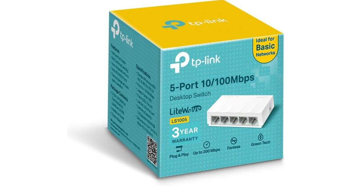 TP-Link LS1005 5-Port 10/100Mpbs Desktop Switch Ethernet SPLITTER Plastic Case