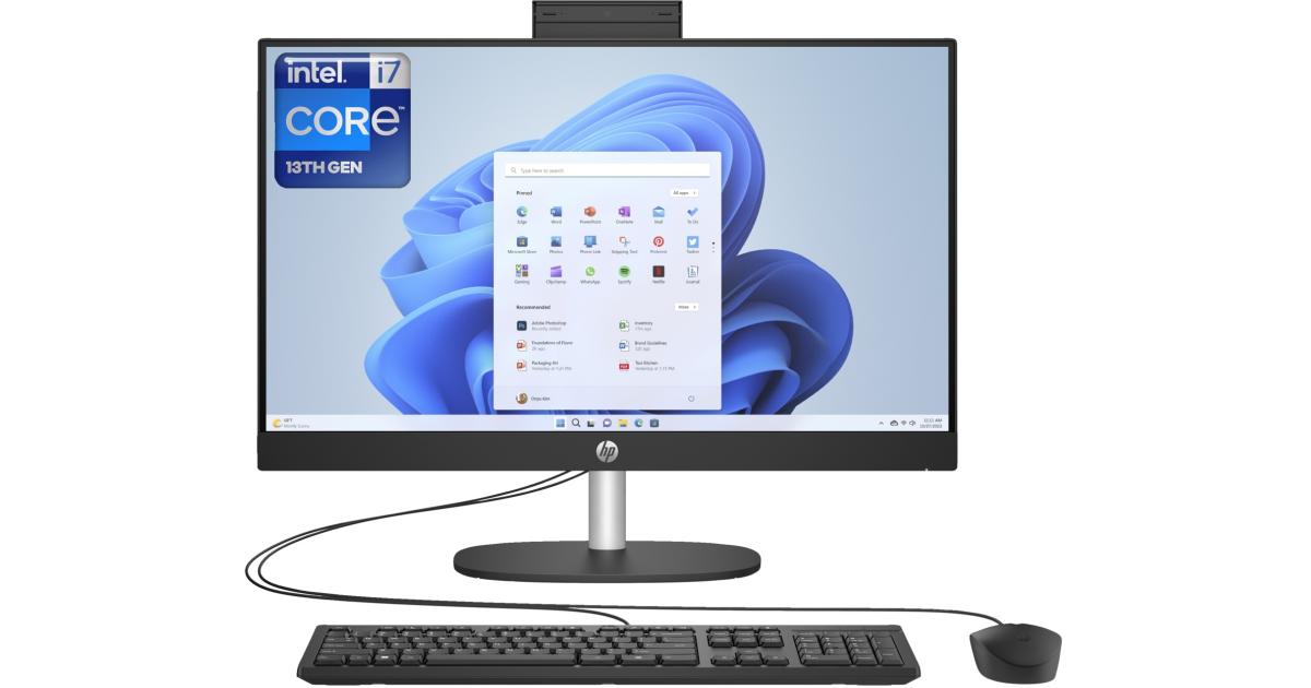 HP ProOne 240 G10 PC (2024) NEW 13Gen Intel Core i7 10-Cores w/ 24" IPS Full HD NONE Touch Display - Black