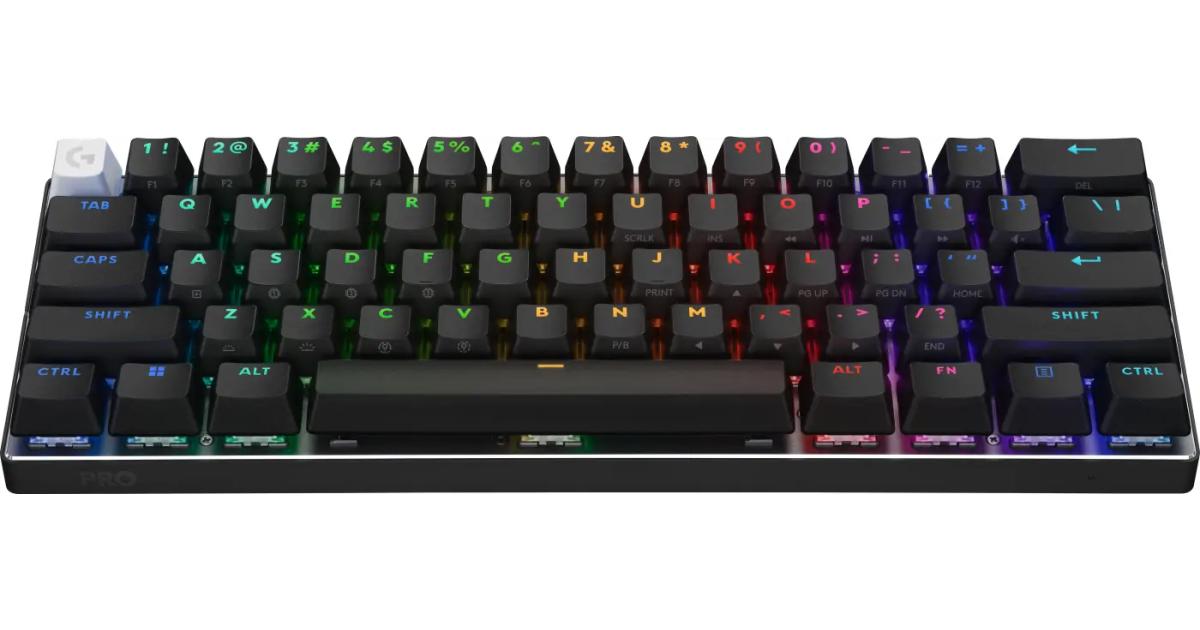 Logitech G PRO X 60 LIGHTSPEED Wireless Ultra Compact TKL 60% Mechanical LIGHTSYNC RGB Dual-Shot PBT Keycaps GX Optical Tactile Switches - Black