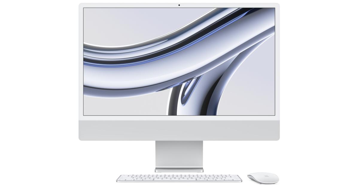 كمبيوتر الكل في واحد (All-in-One) Apple iMac (2021) Apple M1 8‑core CPU & 8‑Core GPU (256GB/8GB) w/ 24" 4.5K Retina Display - Silver