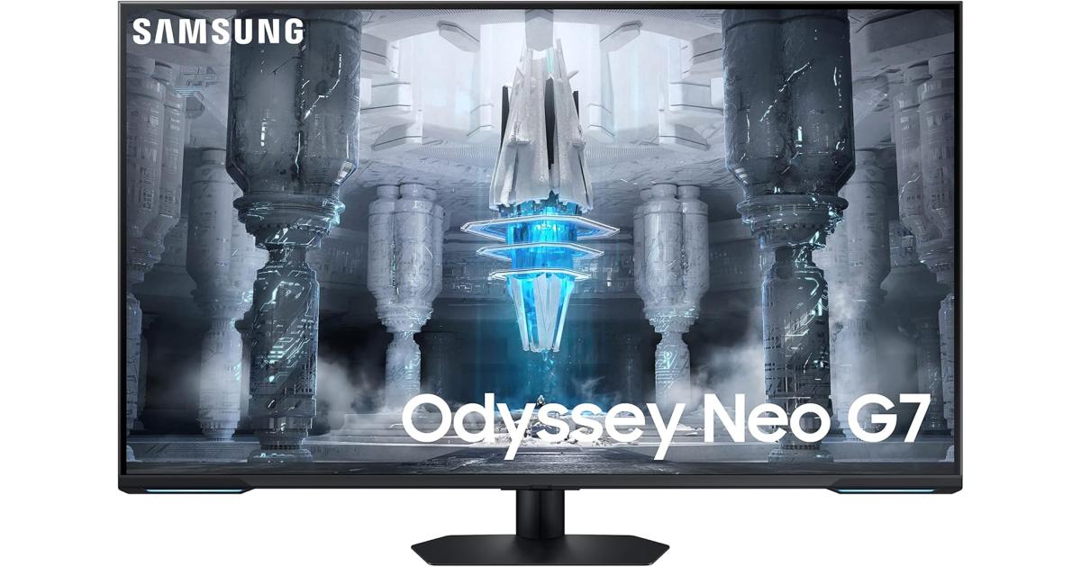 شاشة ألعاب Samsung Odyssey Neo G7 43" 4K UHD Mini LED 144Hz 1ms HD10+ Smart HDMI 2.1 Full Smart Platform Freesync Premium Pro w/ Speakers