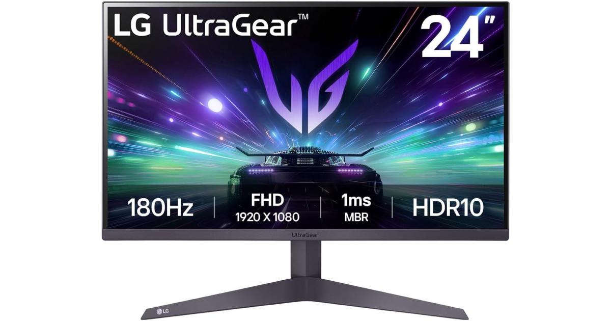 LG UltraGear 24GS50F 24" Full HD 180Hz 1ms HDR10 AMD FreeSync 3-Side Virtually Borderless Design w/2x HDMI 1x Display Port - Black
