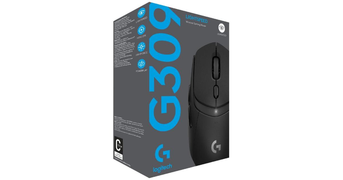 ماوس ألعاب لاسلكي Logitech G309 Lightspeed , Lightweight, LIGHTFORCE Hybrid Switches, Hero 25K Sensor, 86g & 300+ hr Battery Life with AA Battery, 6 Programmable Buttons, PC & Mac - Black