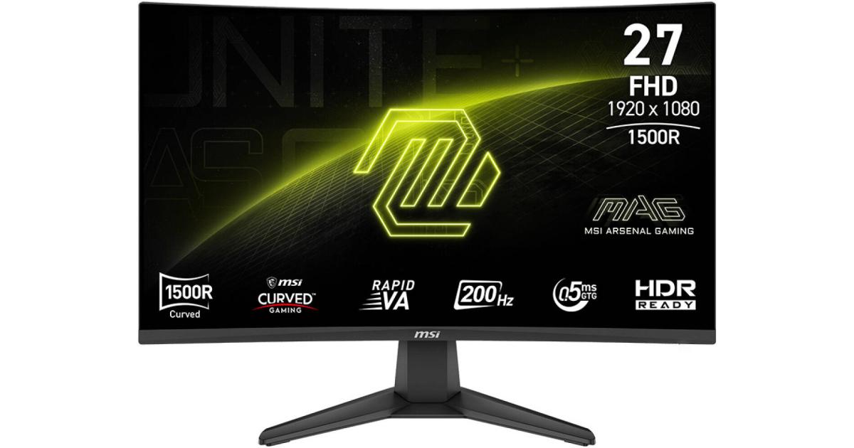 MSI MAG 276CF E20 27" Curved 1500R Full HD 200Hz 0.5ms HDR Ready AMD FreeSync™ Premium w/ 2x HDMI & DisplayPort Interface - Black