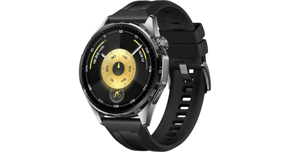 HUAWEI WATCH GT 6 GPS 46mm Smart Watch, 1.47''AMOLED Touchscreen, up to 21 days battery life, Cycling,100+ Sports Mode, iOS & Android, All-day Health Monitoring, Emotional Wellbeing, Black