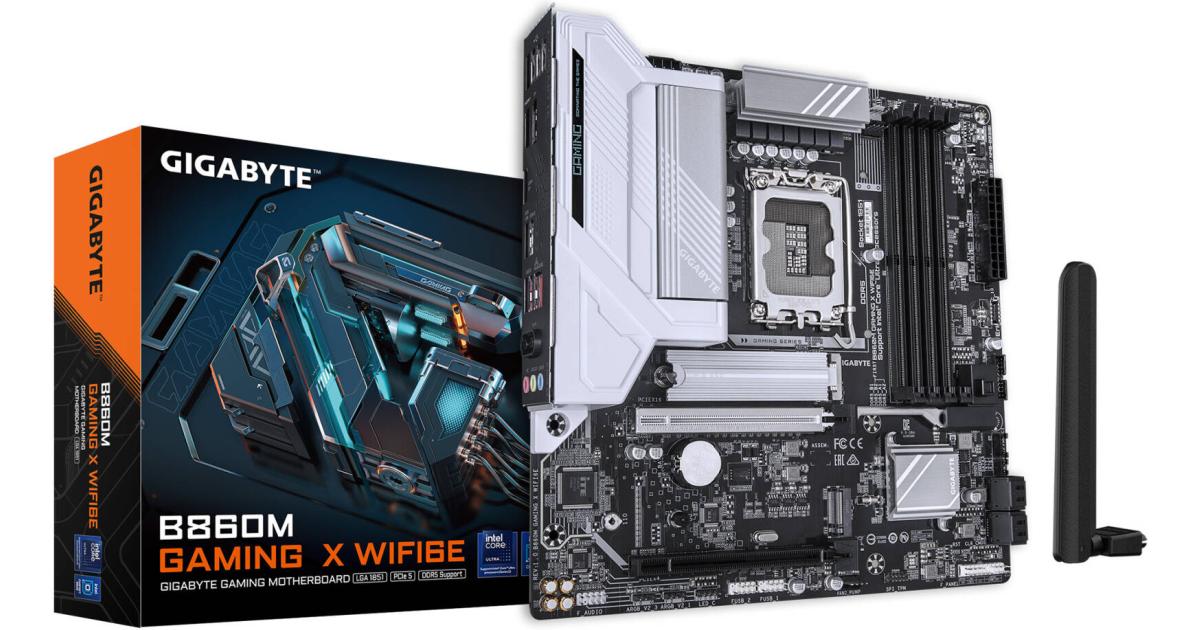 لوحة أم (Motherboard) GIGABYTE B860M Gaming X WIFI6E LGA 1851 M-ATX , Intel B860 Chipset, 4x DIMM DDR5 Slots, Up to 256GB Max Memory, 1x PCIe 5.0 x16, 2x M.2 Slots