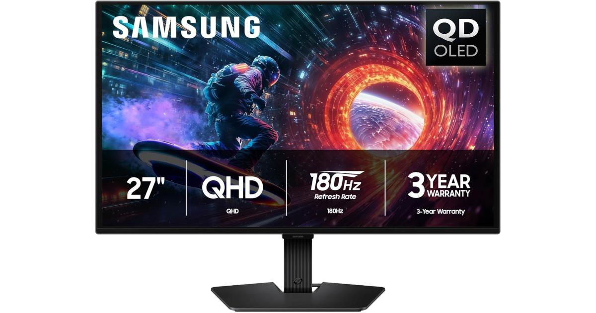 SAMSUNG Odyssey G5 (G50SF) 27" OLED 2K QHD 180hz 0.03ms HDR10 G-Sync compatible Glare Free OLED Safeguard w/ Display Port & HDMI