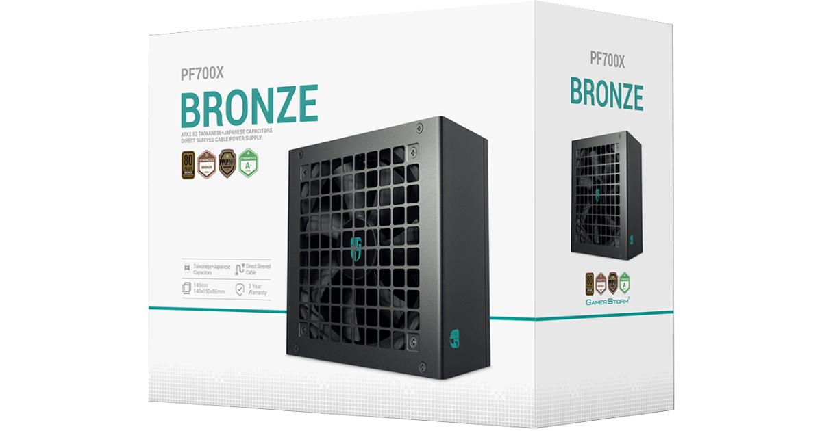 Deepcool GamerStorm PF700X 80 PLUS Bronze 700w Non-Modular ATX12V Long-Life 120mm Fan Sleeved Cables Premium Electrolytic Capacitors- Black