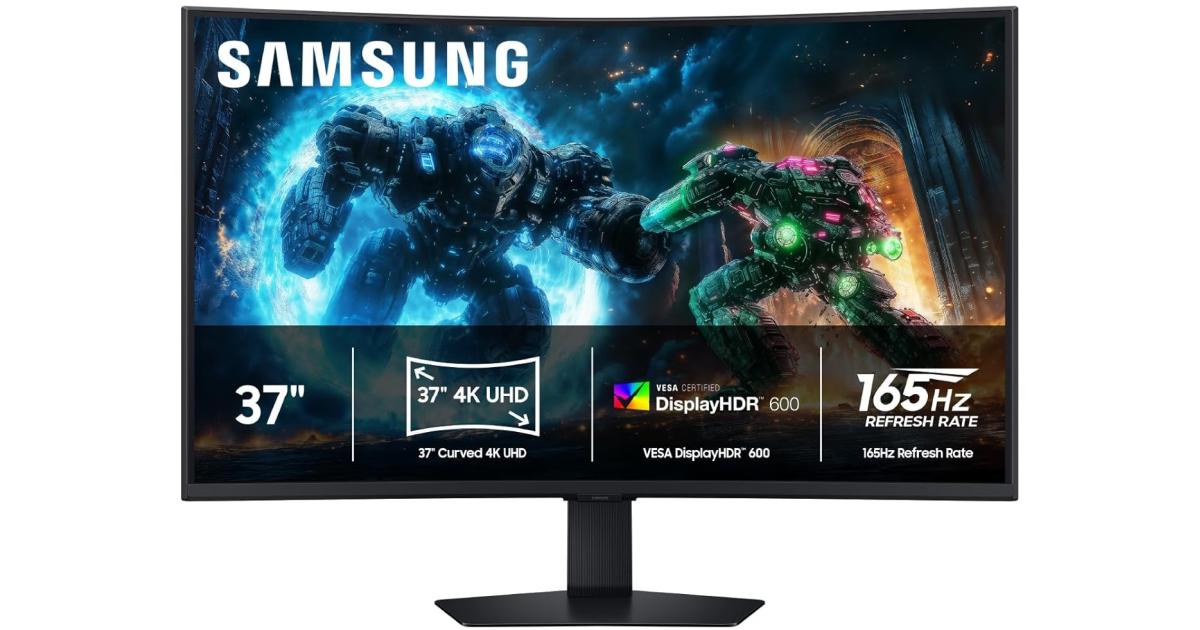 Samsung Odyssey G7 G75F 37" Curved 1000R 4K WUHD Ultra Wide 165Hz 1ms HDR 600 FreeSync Premium Pro w/ HDMI 2.1 & Adjustable Stand