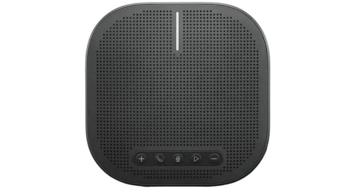 Lenovo Wireless VoIP Speakerphone Bluetooth & USB C Input Omnidirectional 360-Degree 4 MICs Support 10 People 6500mah Power Bank , Black
