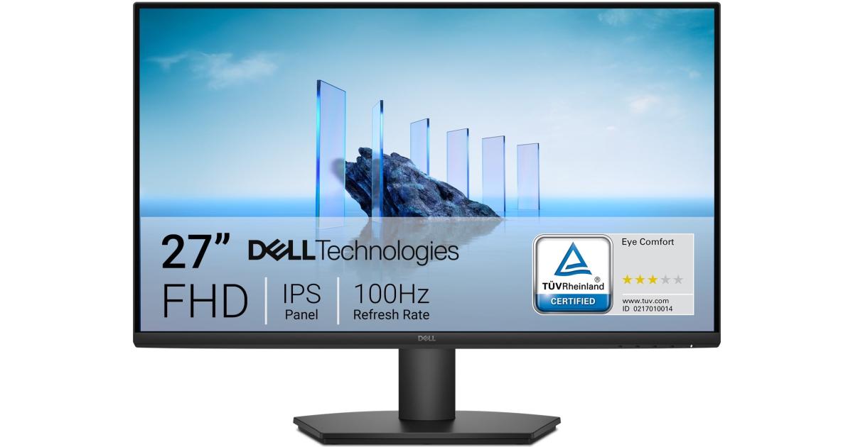 Dell Pro E2725HM 27" IPS Full HD 100Hz Eye Comfort Technology, Anti-glare, Arsenic-free Glass w/ HDMI & VGA & Display Ports , Black
