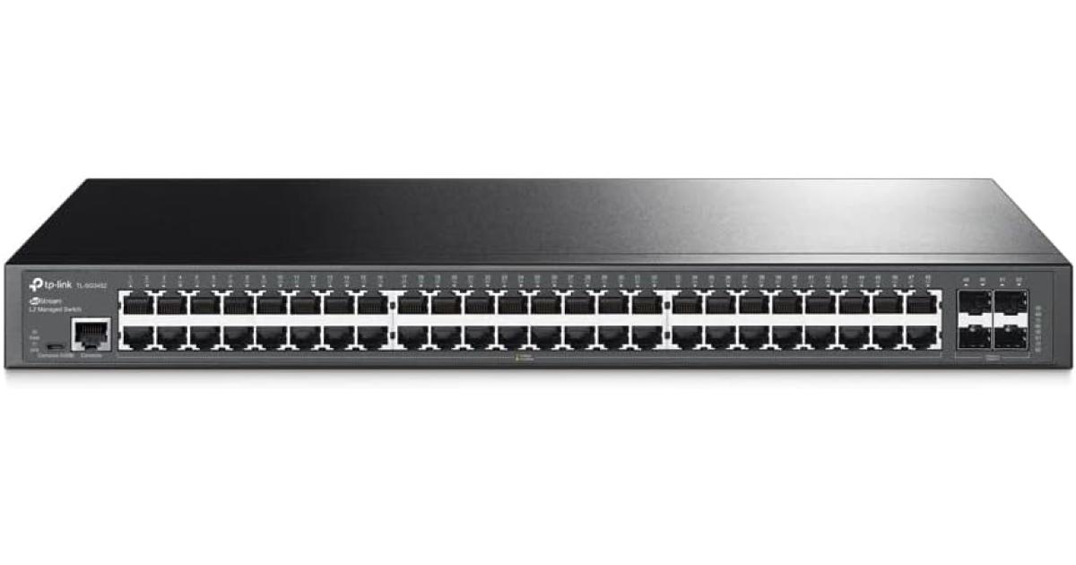 TP-Link TL-SG3452 | 48 Port Gigabit Switch, 4 SFP Slots | Omada SDN Integrated | L2+ Smart Managed | IPv6 | Static Routing | L2/L3/L4 QoS, IGMP & LAG