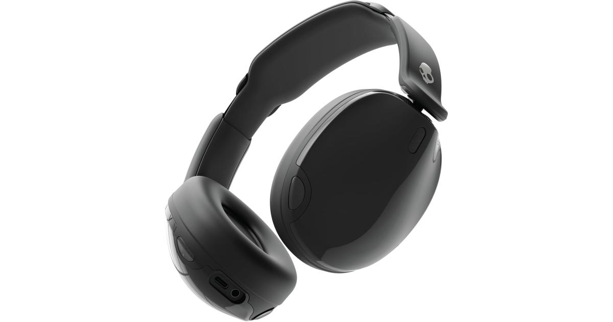 سماعات Skullcandy Hesh 540 ANC Wireless Over-Ear Bluetooth with THX Spatial Audio, Active Noise Cancelling, Personalized Sound, Up to 65 Hours Battery, Microphone for iPhone Android - True Black