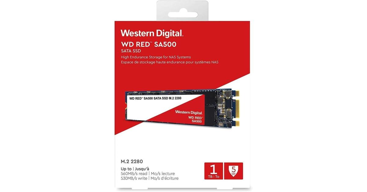 وحدة تخزين SSD داخلية Western Digital 500GB WD Red SA500 NAS 3D NAND - SATA III 6 Gb/s, M.2 2280, Up to 560 MB/s