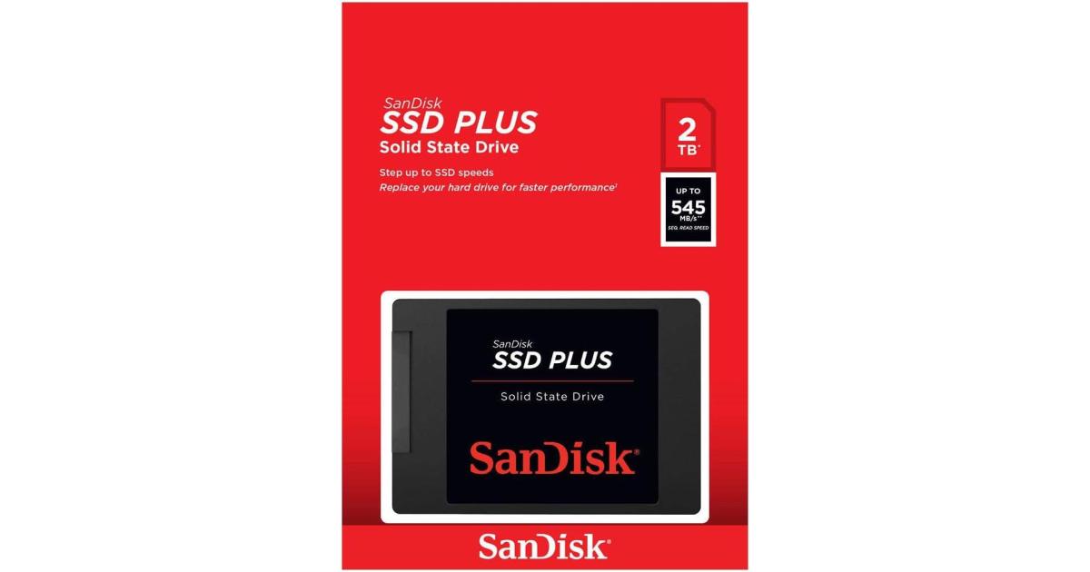 وحدة تخزين SSD SanDisk SSD PLUS 2TB SATA III (SSD) 2.5"/7mm, Up to 545 MB/s