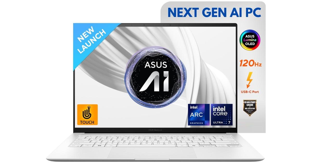 ASUS Zenbook S 14 (2024) UX5406SA NEW Intel Core Ultra 7 Gen II 256V Next Gen AI w/ 2.8K OLED 120Hz Touch Display , Scandinavian White