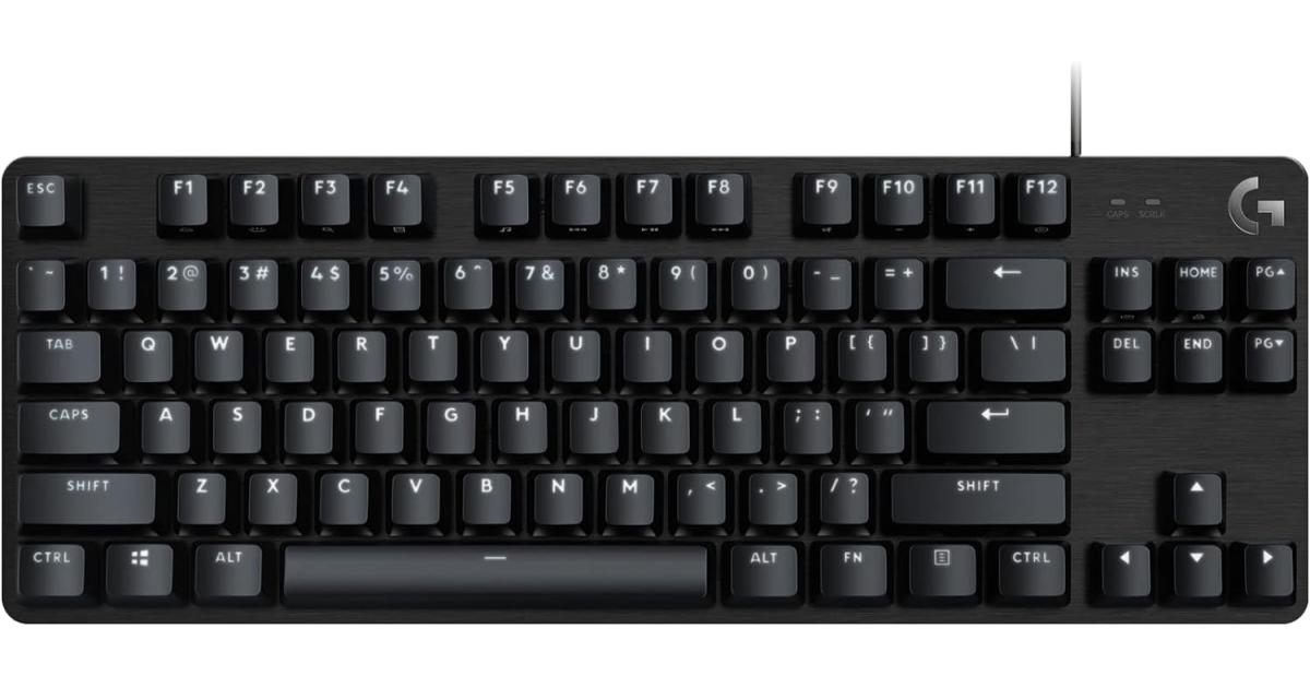 كيبورد ألعاب ميكانيكي Logitech G413 TKL SE - Compact Backlit Keyboard with Tactile Mechanical Switches, Anti-Ghosting, Compatible with Windows, macOS - Black Aluminum