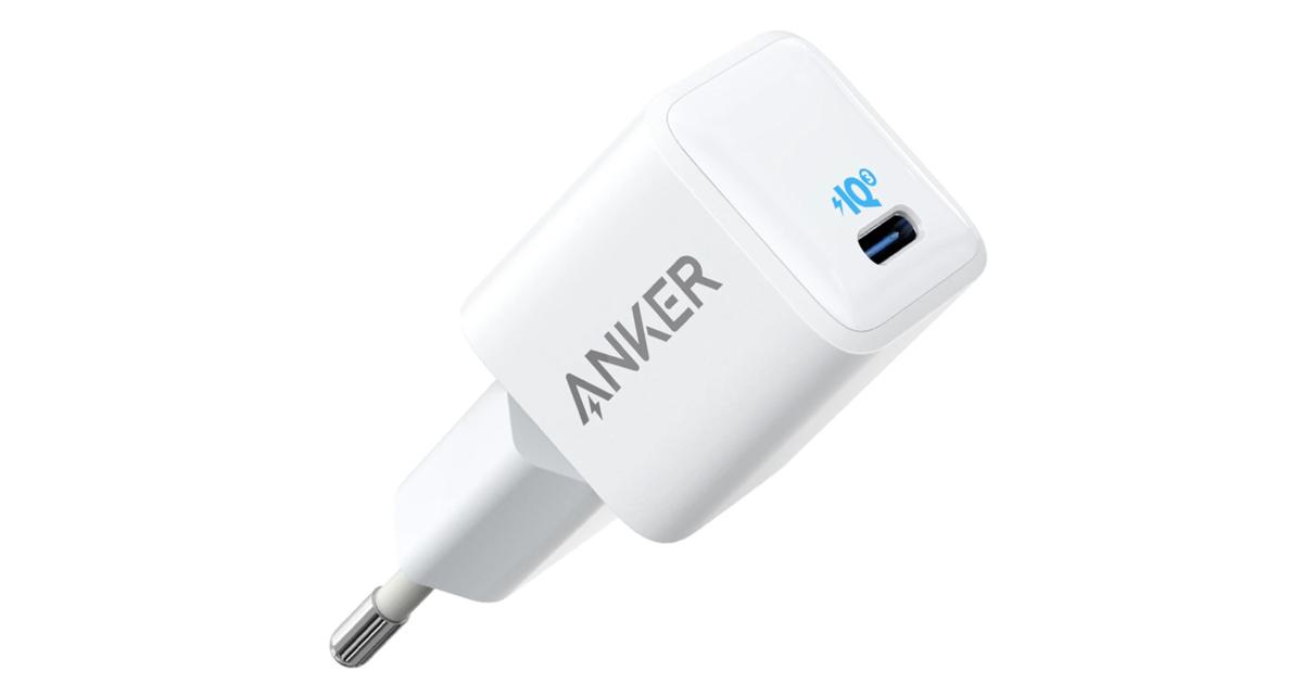 مزود طاقة (PSU) Anker Nano 20W PIQ 3.0 Charger PowerPort III USB-C for iPhone & Samsung - White