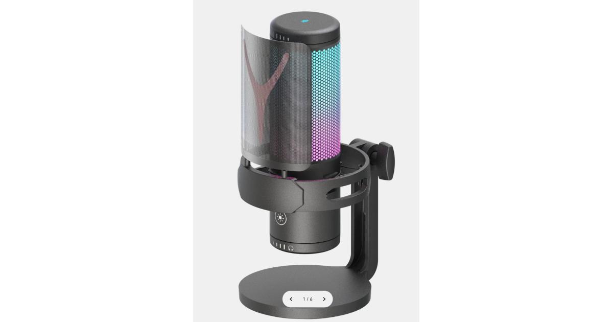 Redragon Fenris GM301 RGB Plug and Play Gaming Stream Microphone, Touch Sensor Button, and Key Mute with volume control